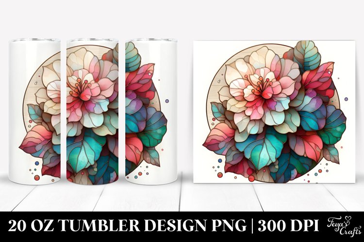 Abstract Wooden Begonia 20 Oz Tumbler example image 1