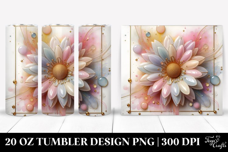 Glossy Stained Daisy 20 Oz Tumbler example image 1