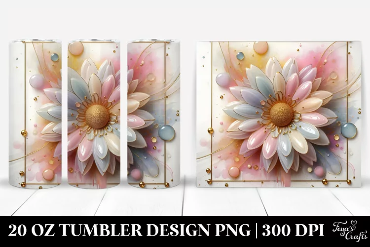 Glossy Stained Daisy 20 Oz Tumbler