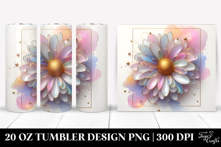 Glossy Stained Daisy 20 Oz Tumbler example image 1