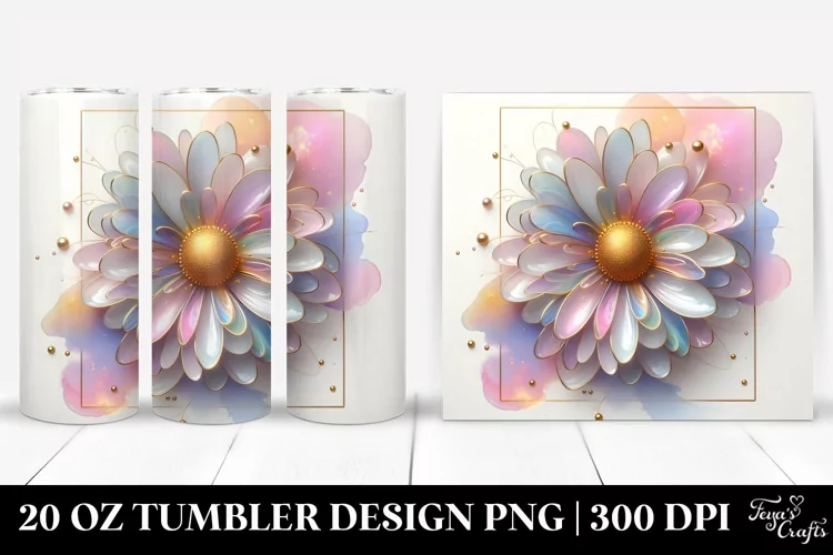 Glossy Stained Daisy 20 Oz Tumbler