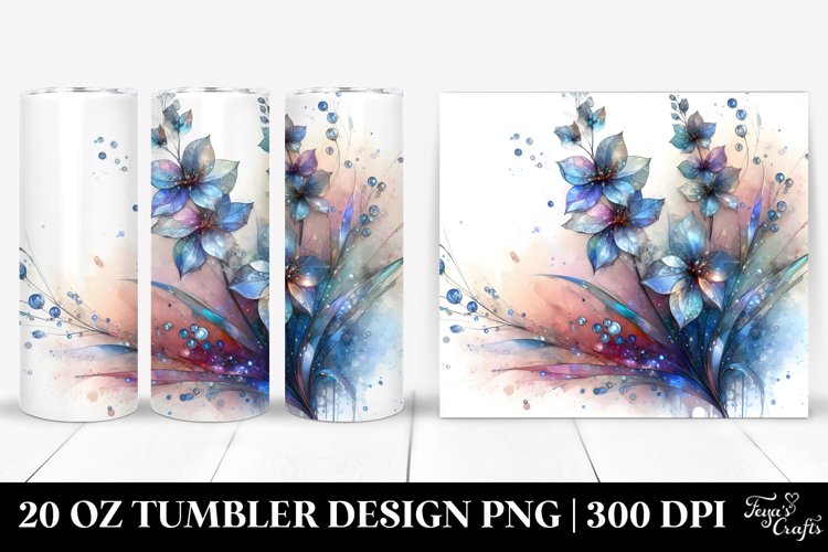 Shiny Stained Delphinium 20 Oz Tumbler example image 1