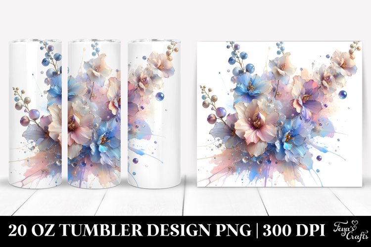 Shiny Stained Delphinium 20 Oz Tumbler example image 1