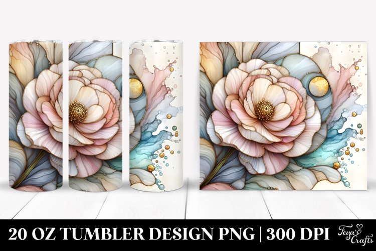 Wooden Stained Ranunculus 20 Oz Tumbler example image 1