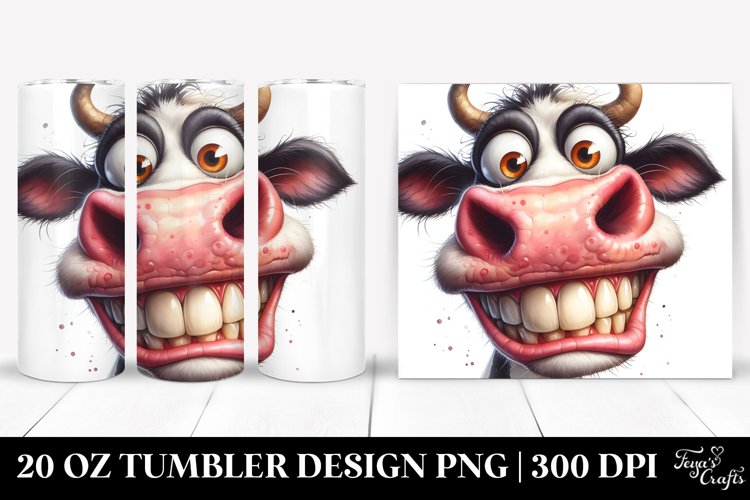 Funny Cow Portrait | 20 Oz Tumbler example image 1