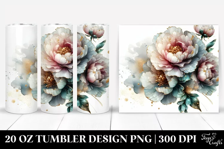 Glossy Peonies | 20 Oz Tumbler