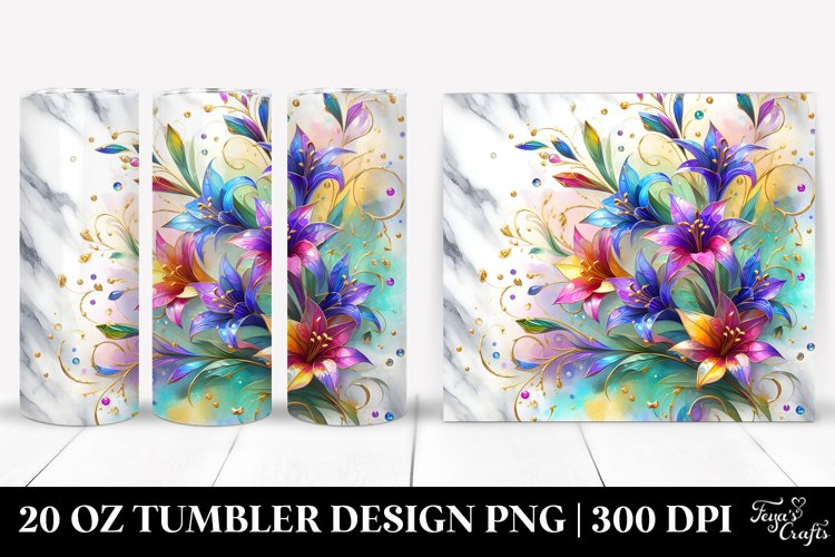 Colorful Lobelia Design | 20 oz Tumbler example image 1