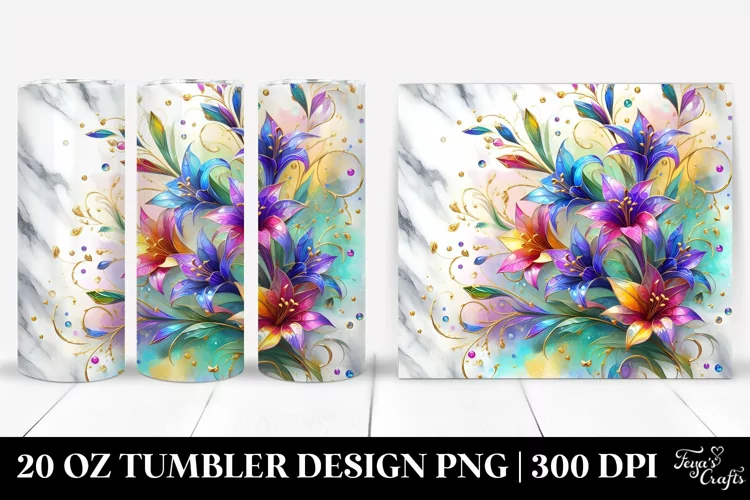 Colorful Lobelia Design | 20 oz Tumbler
