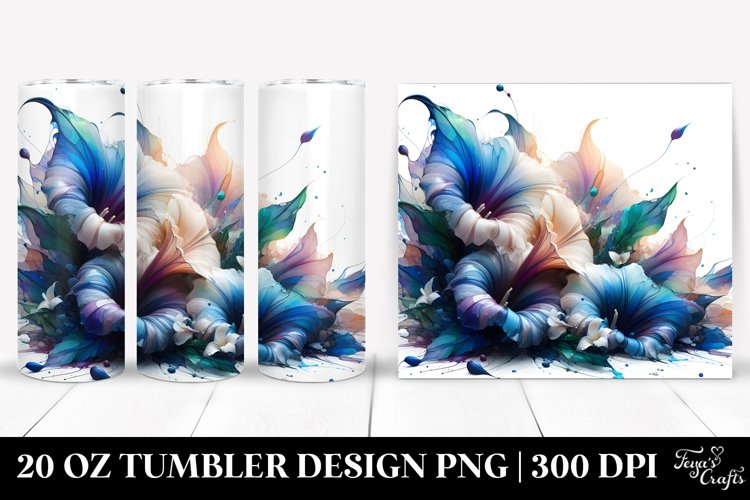 Glossy Morning Glory Abstract | 20 Oz Tumbler example image 1