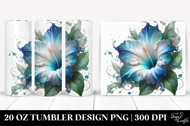 Glossy Morning Glory Abstract | 20 Oz Tumbler example image 1