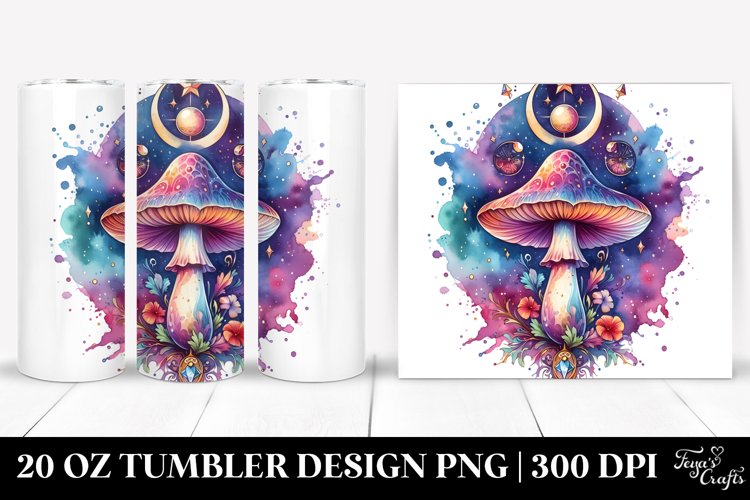 Vibrant Celestial Mushroom Clipart 20 Oz Tumbler