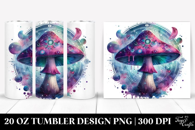 Vibrant Celestial Mushroom 20 Oz Tumbler example image 1