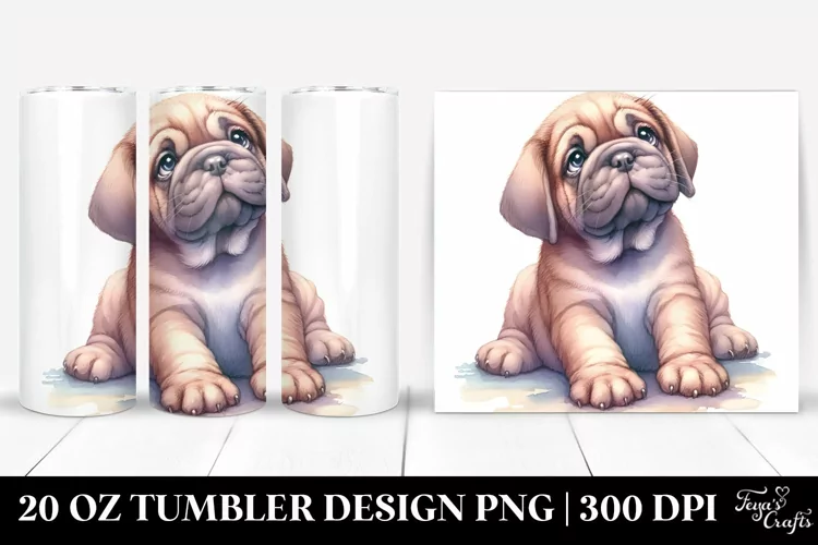 Watercolor Baby Mastiff, 20 Oz Tumbler