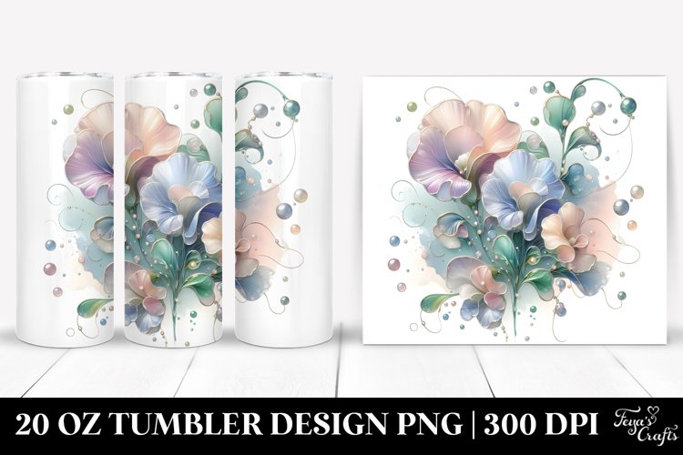 Abstract y Glossy Sweet Pea, Transparent 20 Oz Tumbler