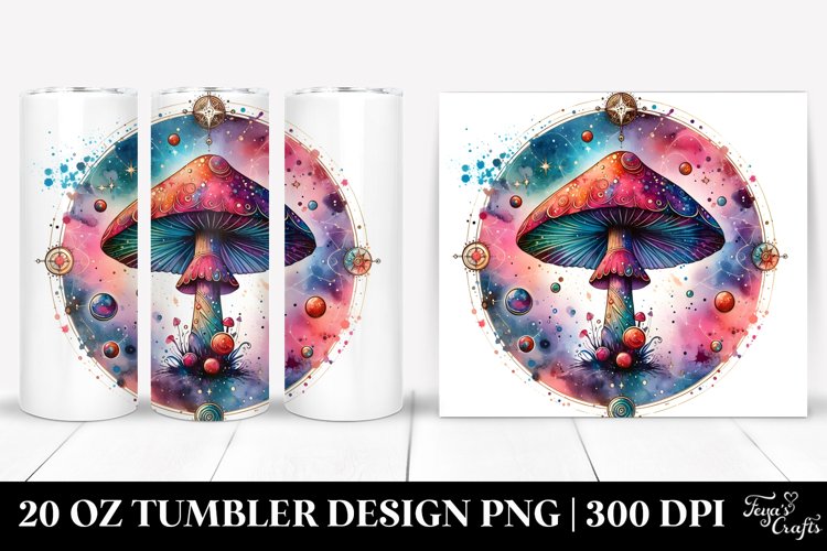 Vibrant Celestial Mushroom Clipart 20 Oz Tumbler