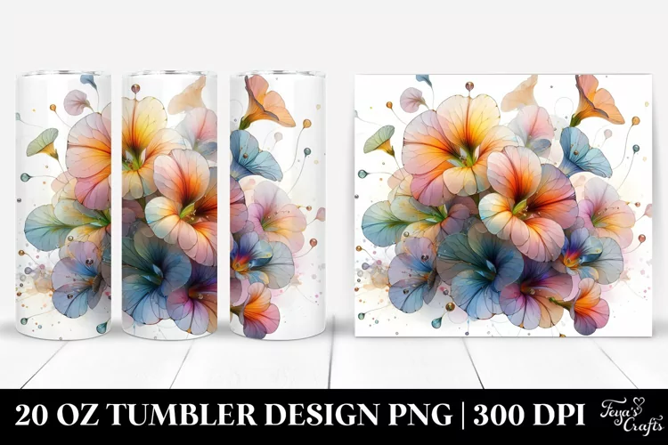 Abstract Nasturtium with Metalic Insertions
