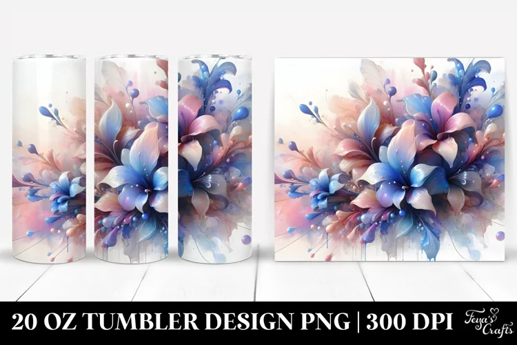 Abstract Pastel Lobelia 20 Oz Tumbler