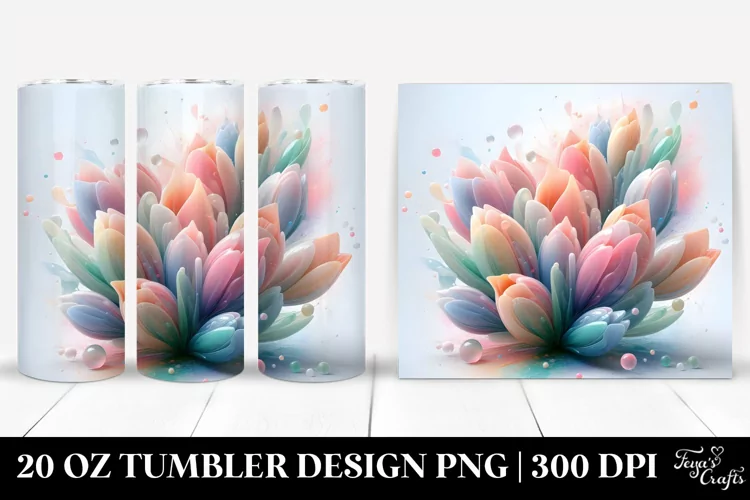 Abstract Pastel Tulip 20 Oz Tumbler