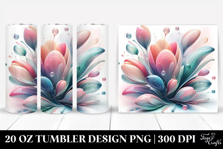 Abstract Pastel Tulip 20 Oz Tumbler