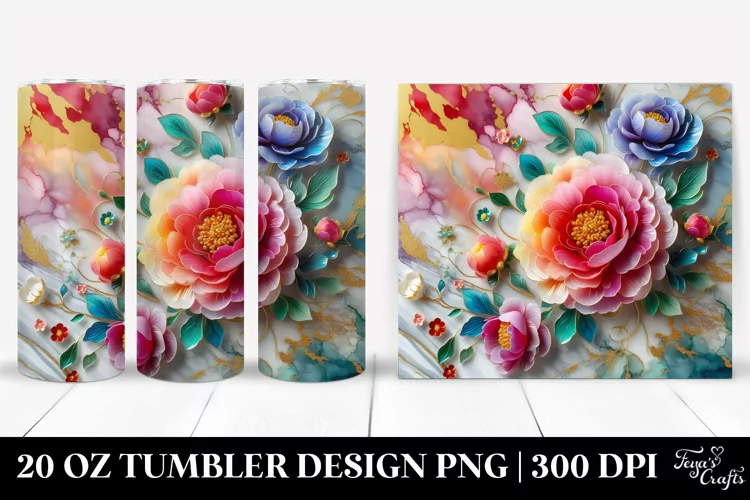 Peonies Marble | 20 oz Tumbler