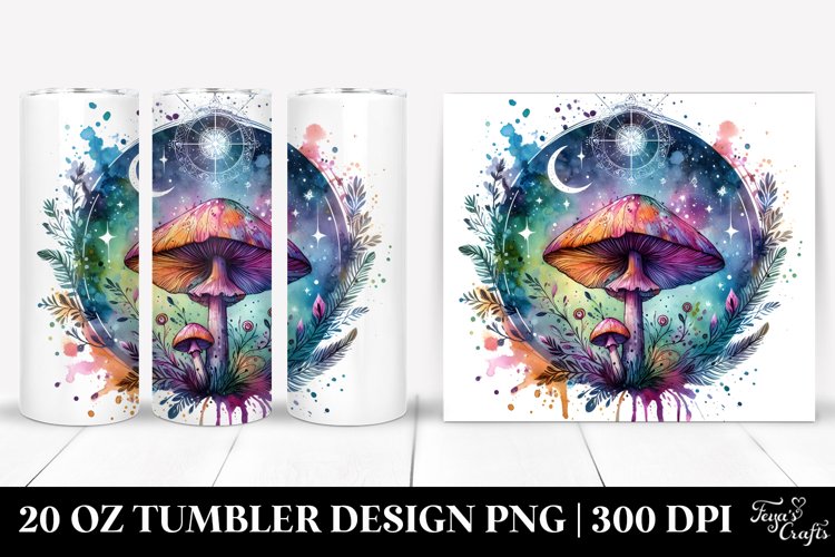 Vibrant Celestial Mushroom Clipart 20 Oz Tumbler