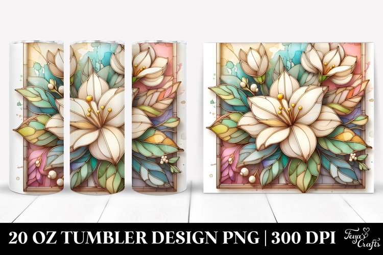 Abstract Pastel Gardenia Stained 20 Oz Tumbler example image 1