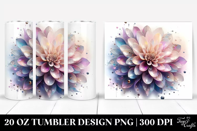 Abstract Pastel Dahlia Material 20 Oz Tumbler