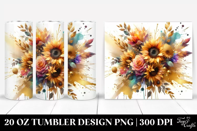 Vibrant Bouquet Gold Foil | 20 oz Tumbler