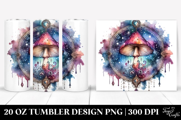 Vibrant Celestial Mushroom Clipart 20 Oz Tumbler