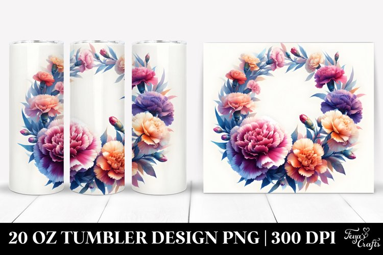 Vibrant Wreath Carnation | 20 oz Tumbler example image 1