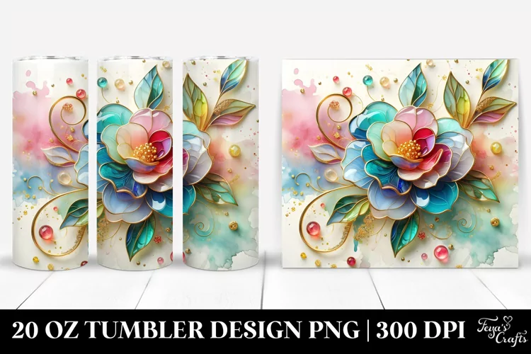 Camellia Watercolor Splash | 20 oz Tumbler