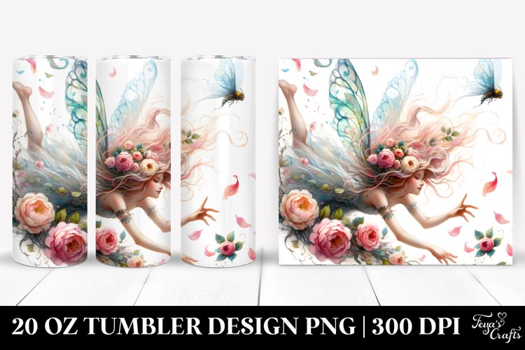 20 Oz Tumbler Sublimation | Tumbling Fairy Spring Petals