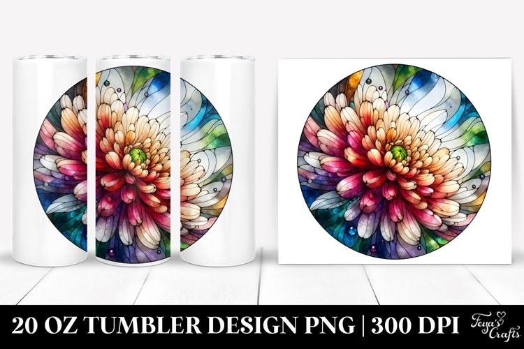 Stained Chrysanthemum Watercolor | 20 Oz Tumbler