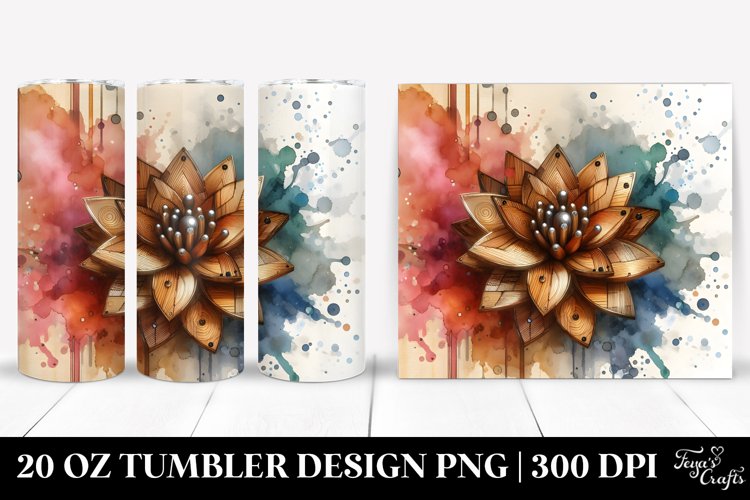 Abstract Stained Dahlia | 20 Oz Tumbler example image 1