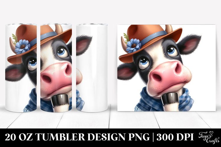 Funny Cow Thoughtful Goofy | 20 Oz Tumbler example image 1