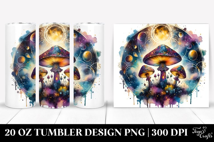 Vibrant Celestial Mushroom 20 Oz Tumbler example image 1