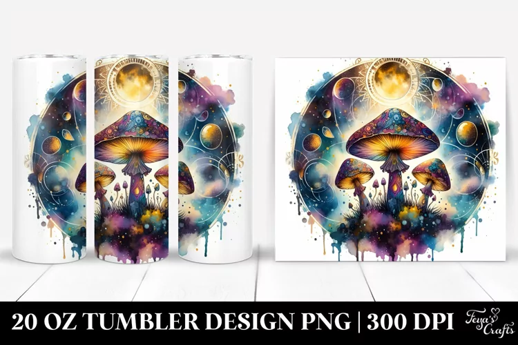 Vibrant Celestial Mushroom 20 Oz Tumbler