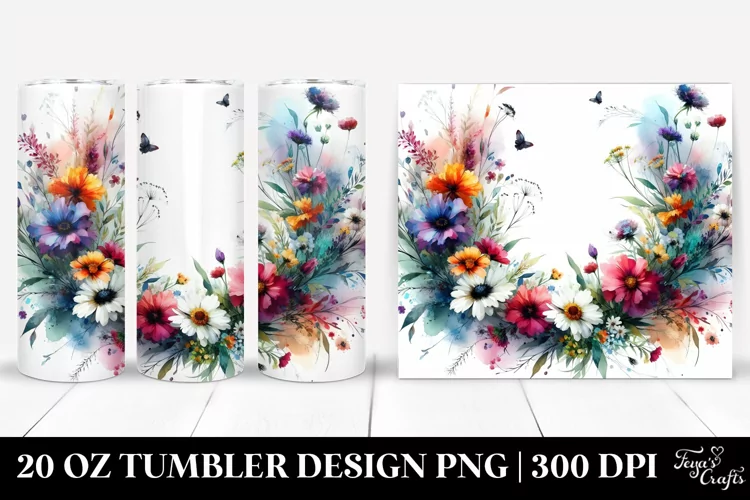 Vibrant Wild Flowers Abstract | 20 Oz Tumbler