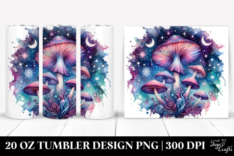 Vibrant Celestial Mushroom 20 Oz Tumbler example image 1