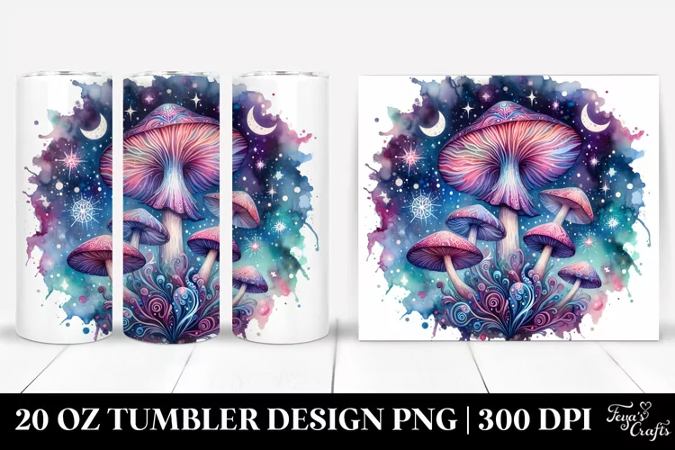 Vibrant Celestial Mushroom 20 Oz Tumbler