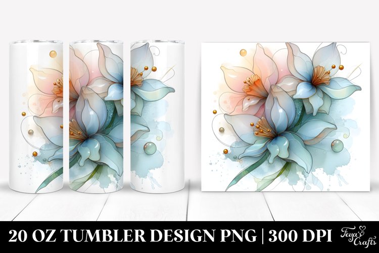 Glossy Narcissus Stained , High-Res 20 Oz Tumbler example image 1