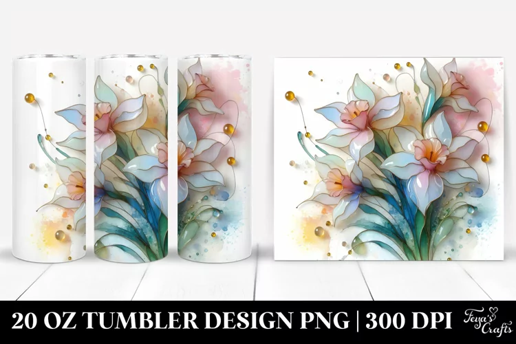 Glossy Narcissus Stained , High-Res 20 Oz Tumbler