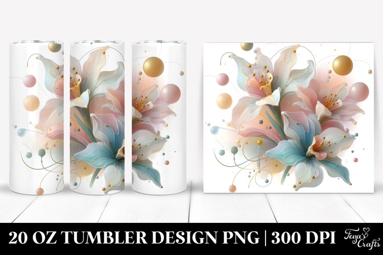 Glossy Narcissus Stained , High-Res 20 Oz Tumbler example image 1