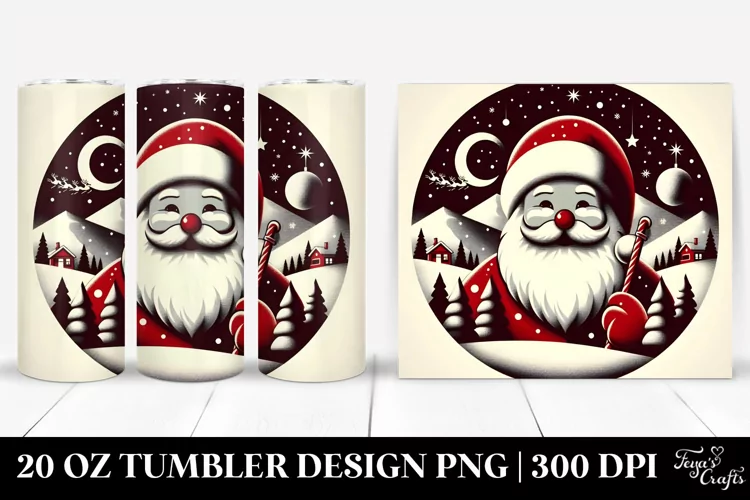 Simple Retro Santa 20 Oz Tumbler