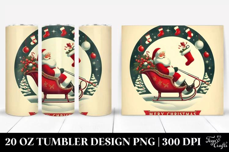 Simple Retro Santa 20 Oz Tumbler