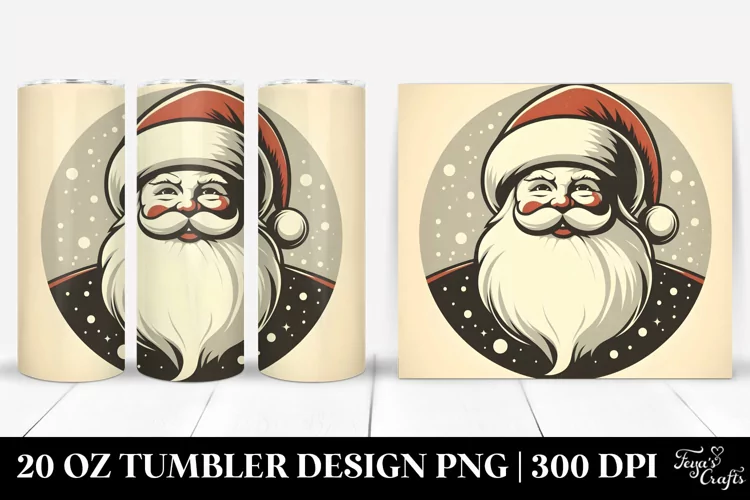 Simple Retro Santa 20 Oz Tumbler