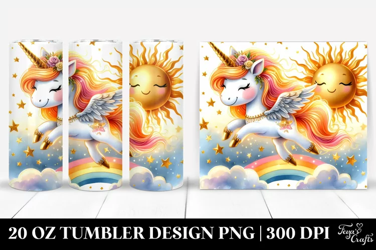 Watercolor Pastel of Cute Unicorn Dancing on a Starbeam | 20