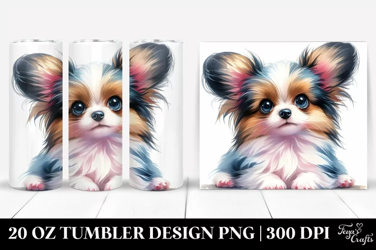 Cute Papillon with Expressive Look 20 Oz Tumbler