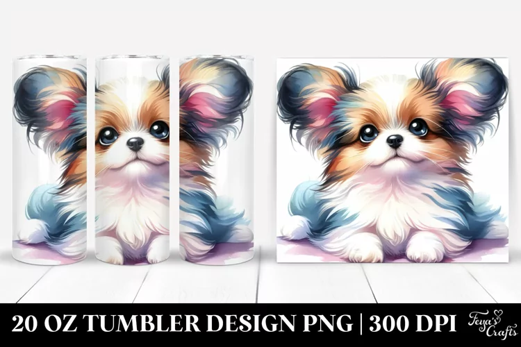 Cute Papillon with Expressive Look 20 Oz Tumbler