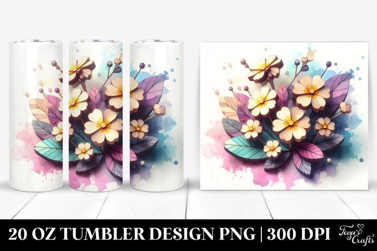Pastel Wooden Primrose 20 Oz Tumbler example image 1